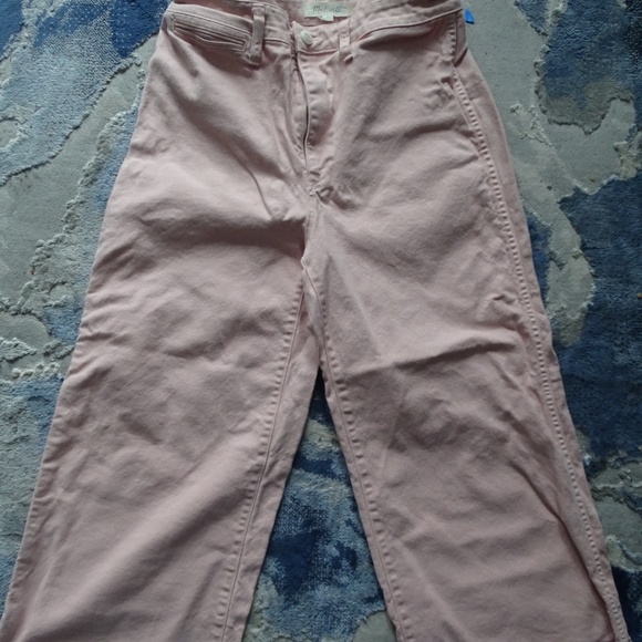 Madewell Emmett Wide-Leg Crop Pant Pink High Rise Pink SIZE 29 - Picture 2 of 3